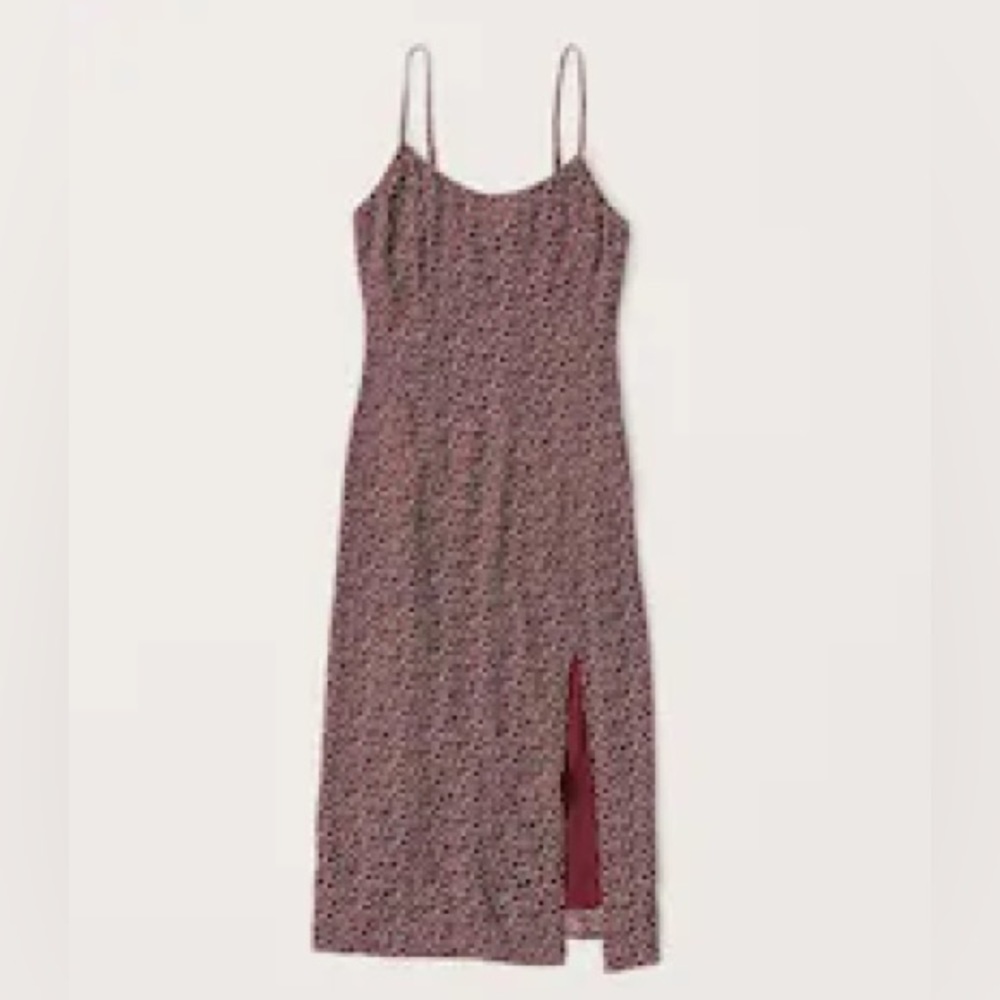 abercrombie & fitch side slip midi dress
